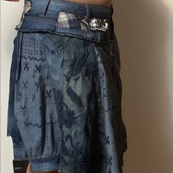 Distressed, patchy denim mini skirt - Picture 4 of 8